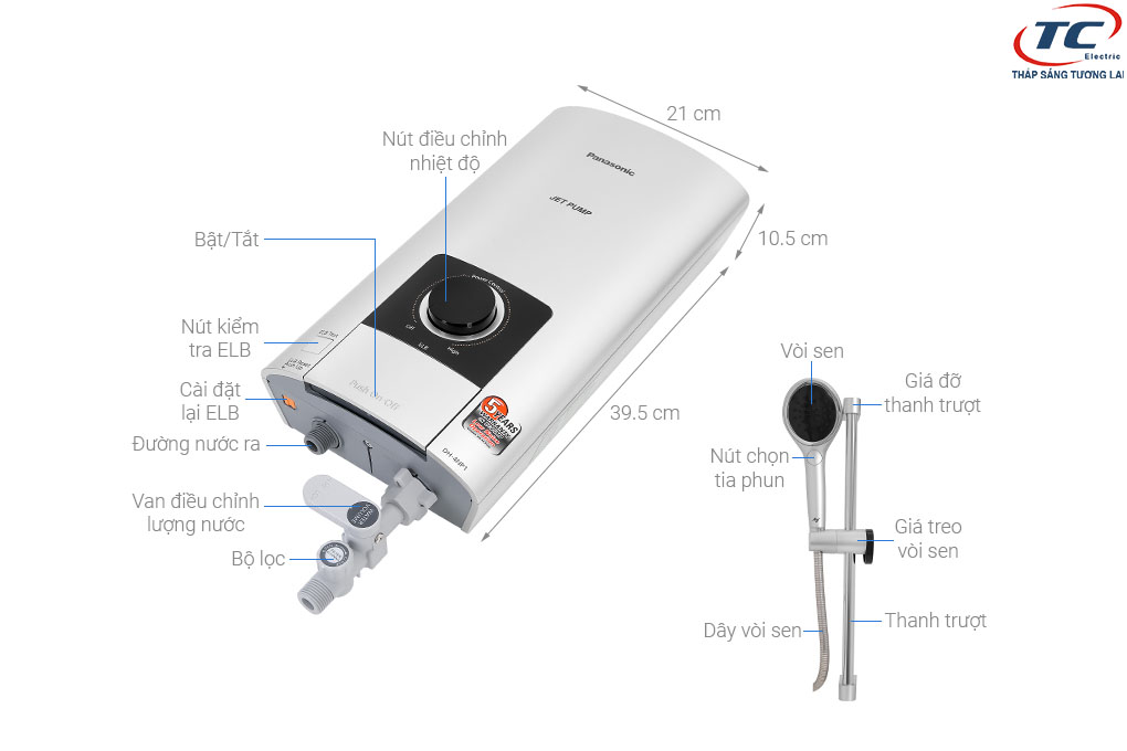 Máy nước nóng Panasonic DH-4NP1VS