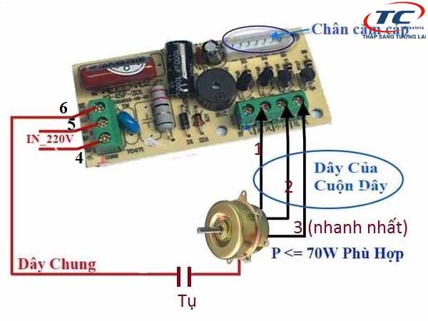 Sơ đồ mạch điều khiển quạt từ xa